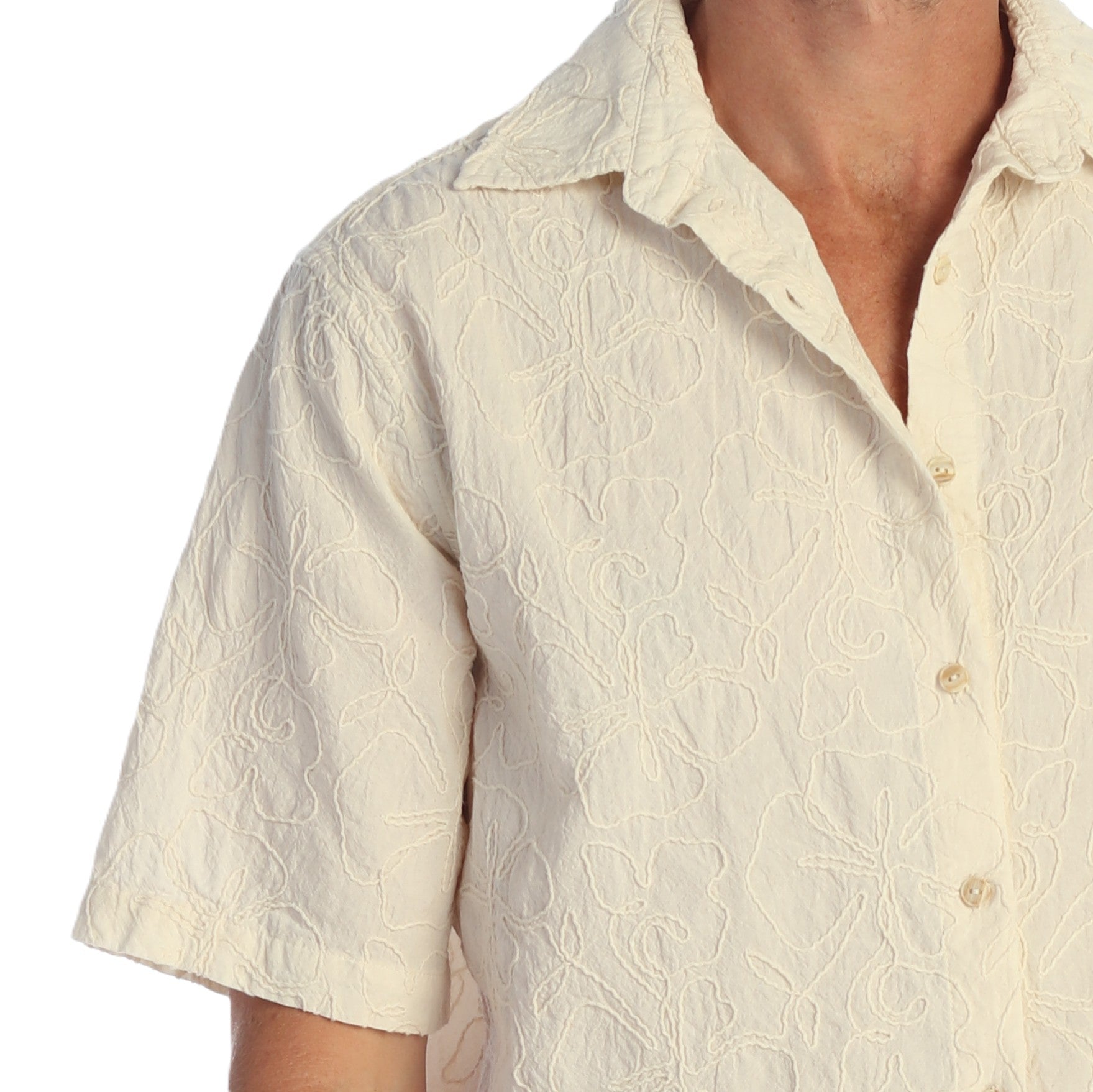 Aaron's Garment washed Camp shirts Undyed Oatmeal