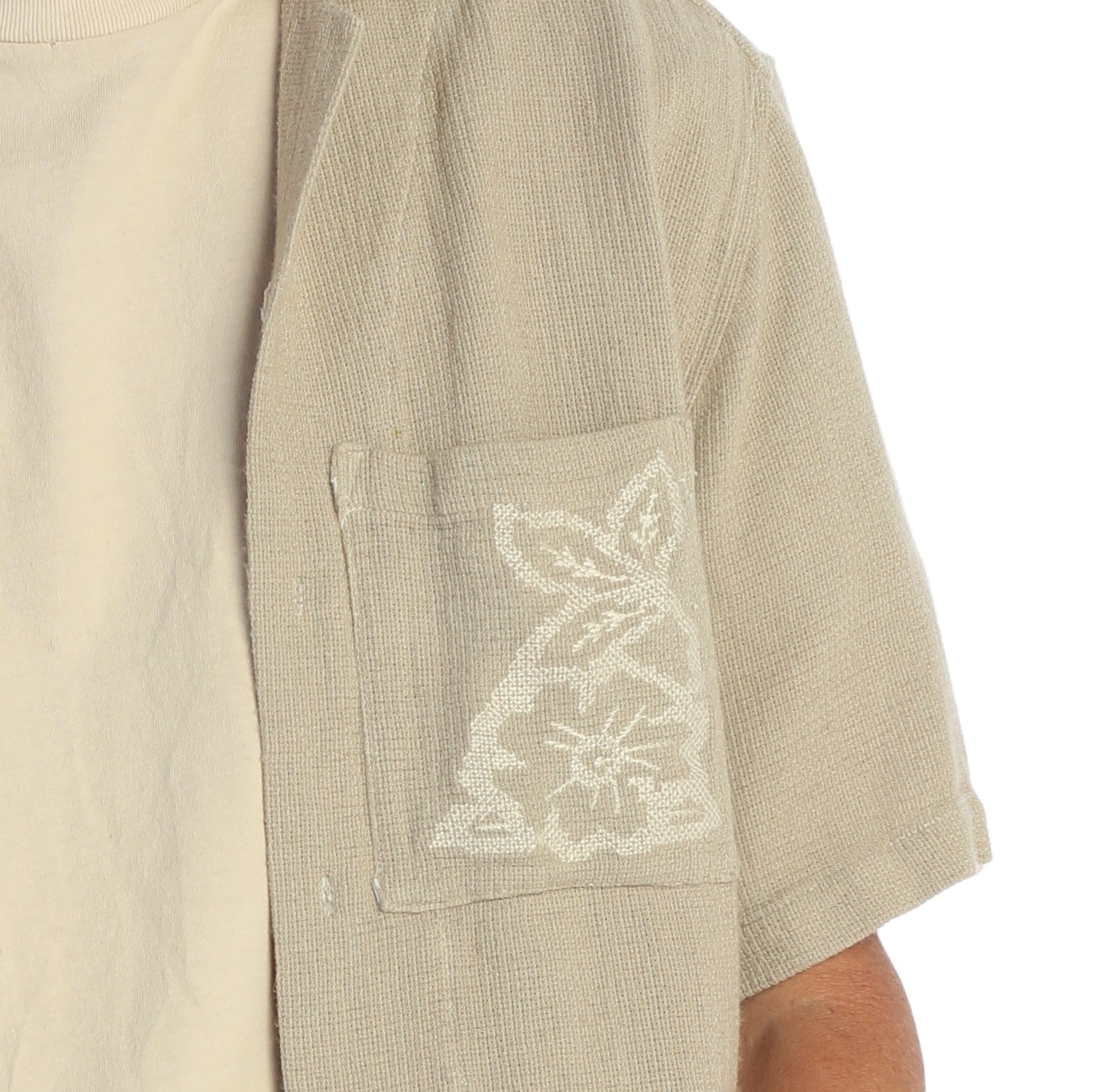 Jacob's Garment washed Basket weave Linen Camp shirt