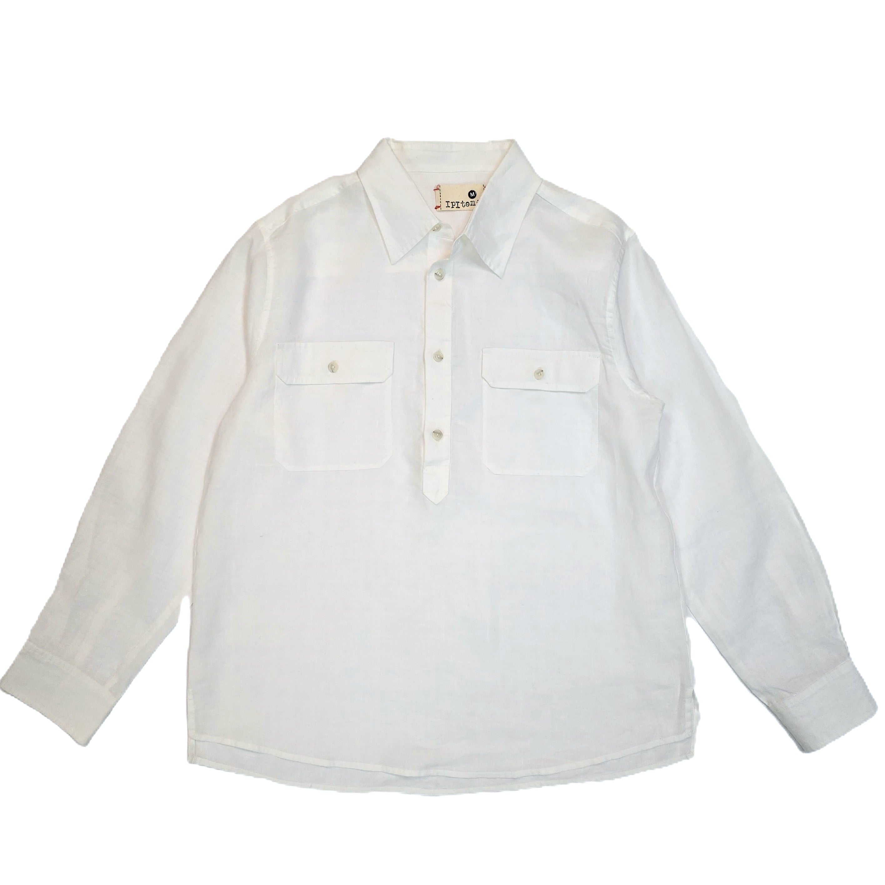 Rae's Garment washed Fine Linen shirts Undyed White