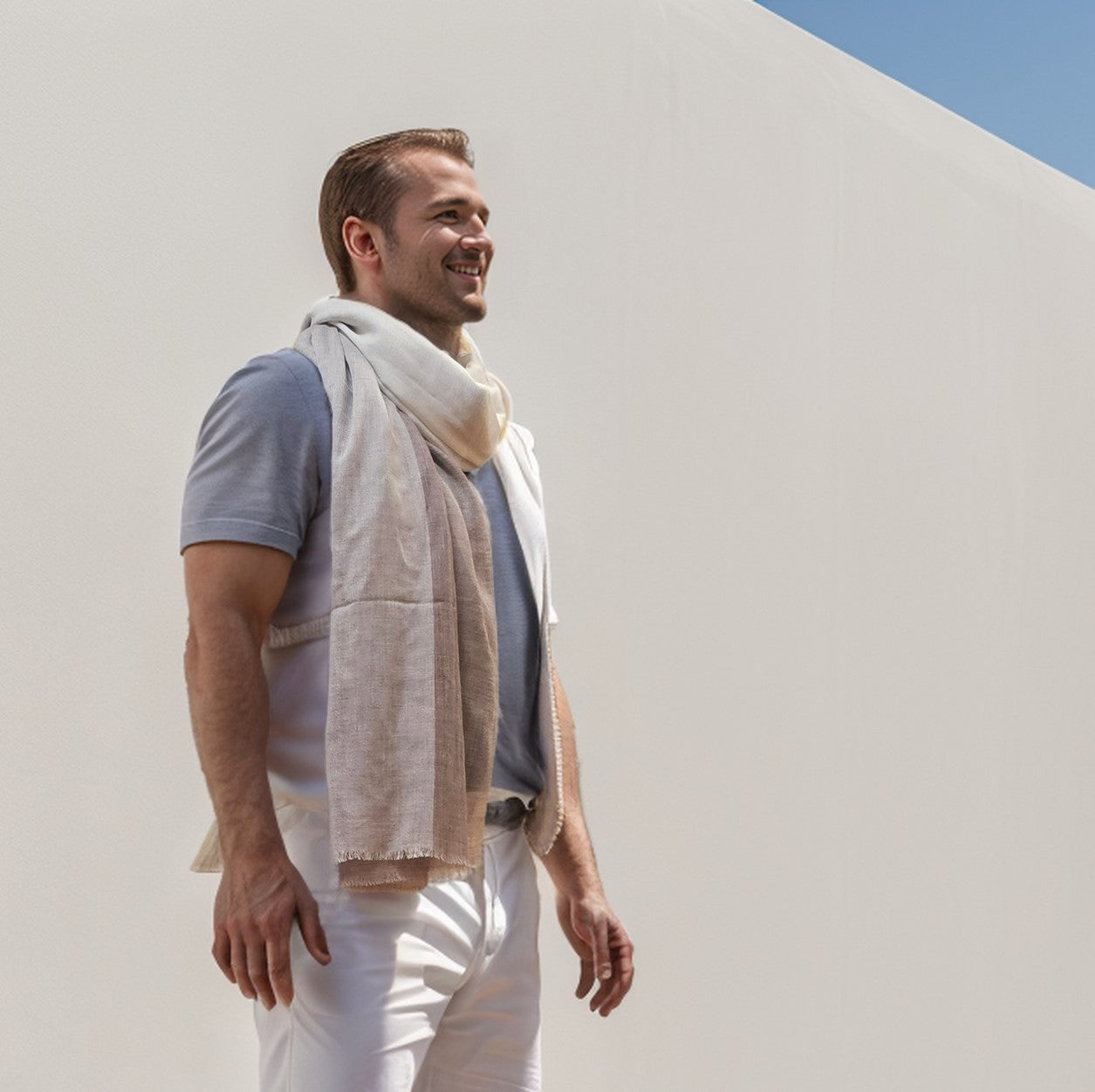 Modern Lt weight Cashmere Scarf Mocha