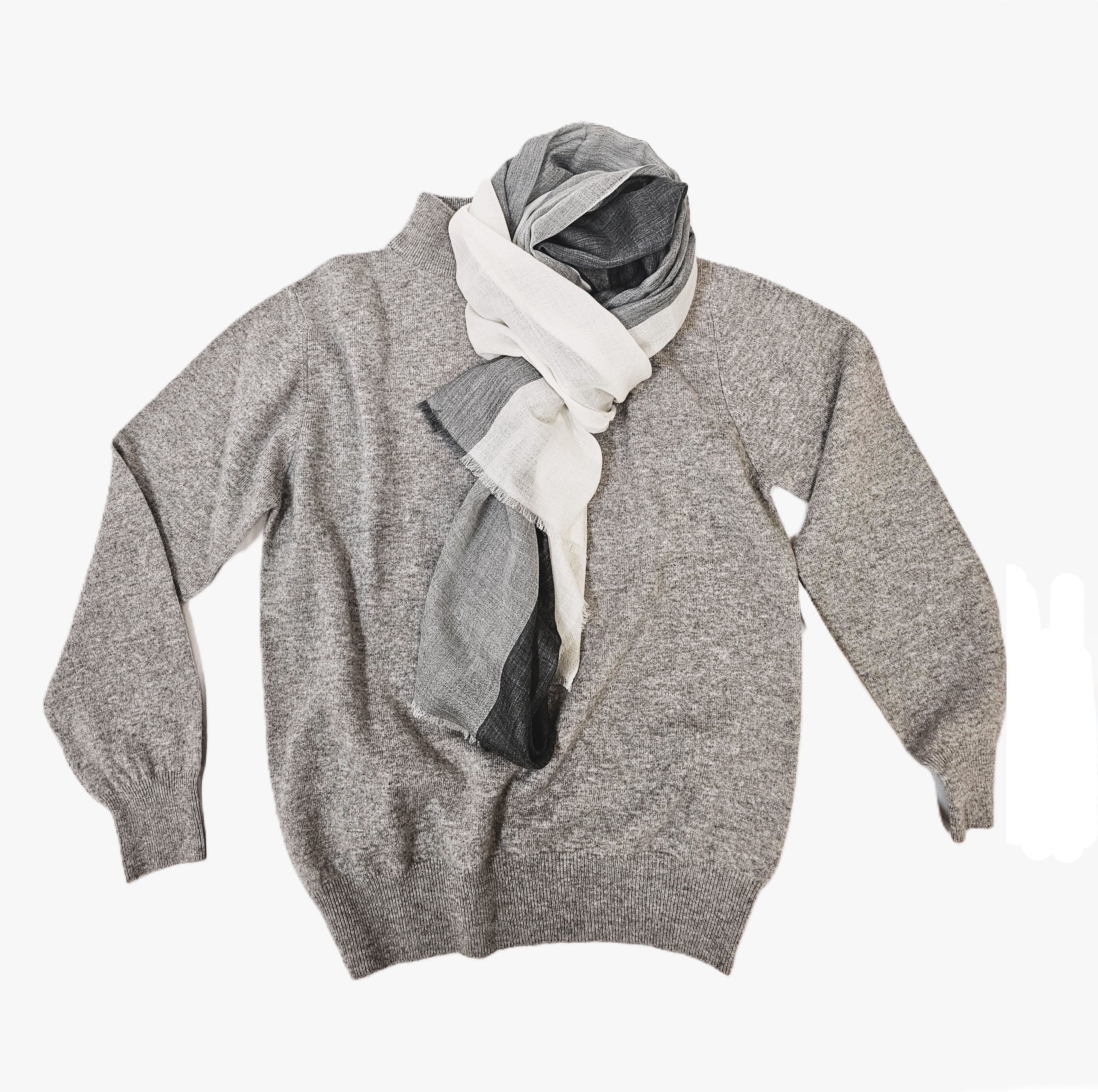 Azariah's Cashmere mock neck light sweater H.grey