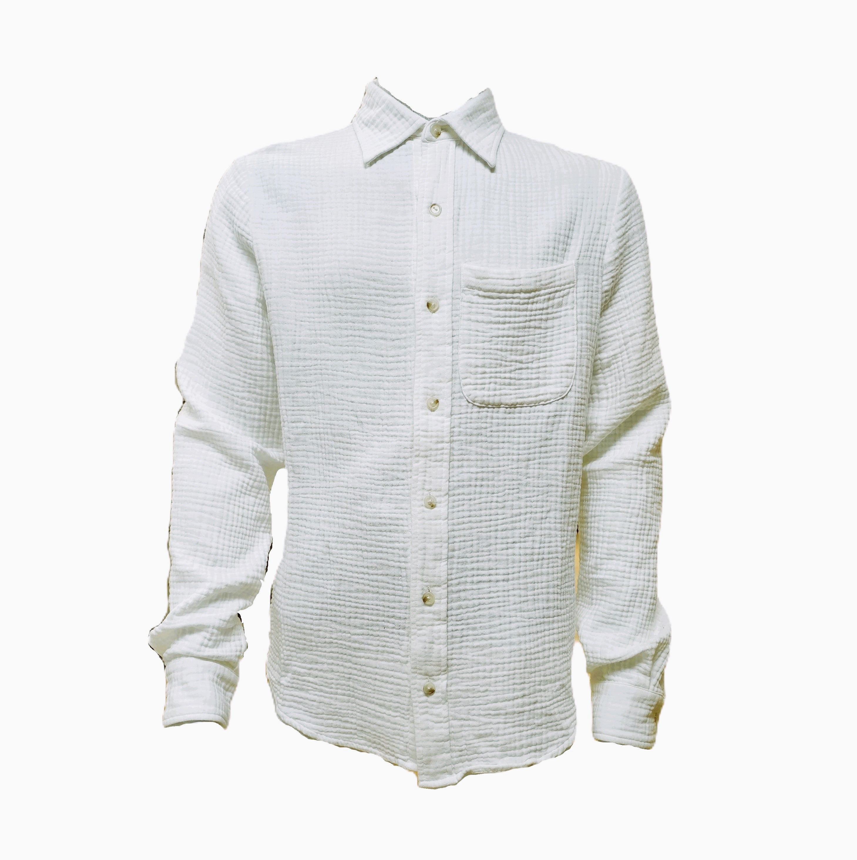 Jared's triple waffle gauze button down shirts Undyed Off white