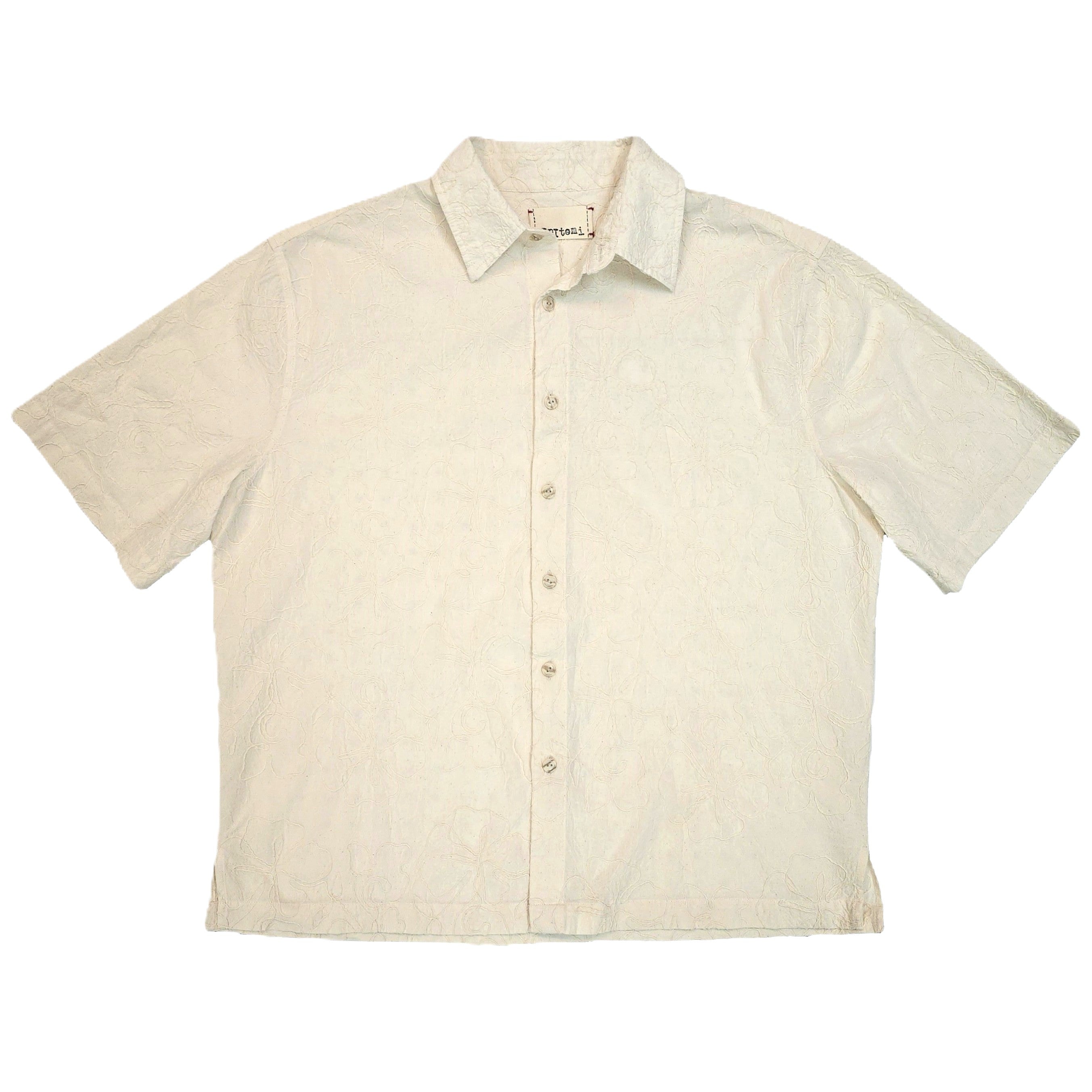 Aaron's Garment washed Camp shirts Undyed Oatmeal