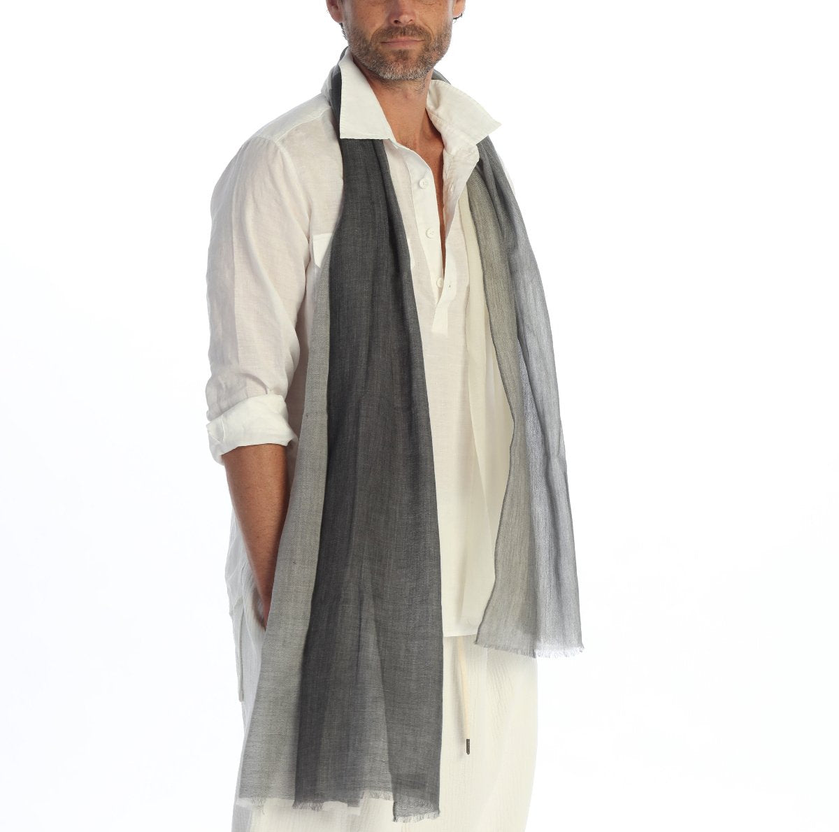 Modern Lt weight Cashmere Scarf  Grey