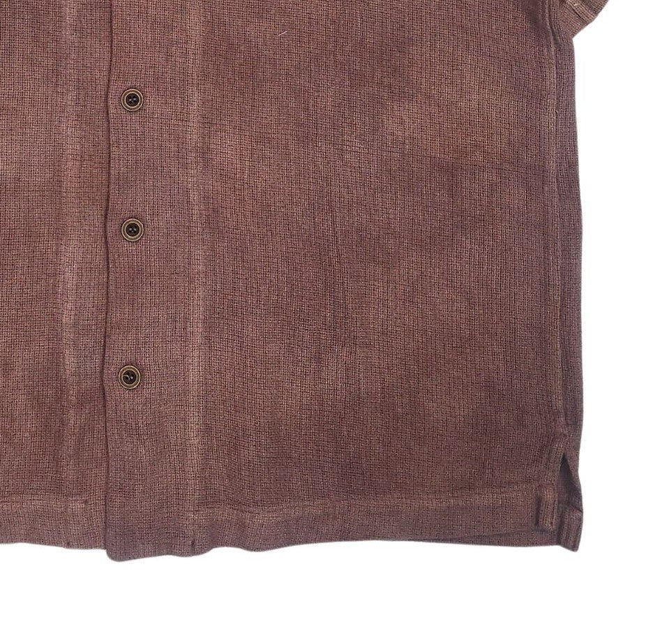 Jacob's Madder root natural dyed Basket weave Linen Camp shirt