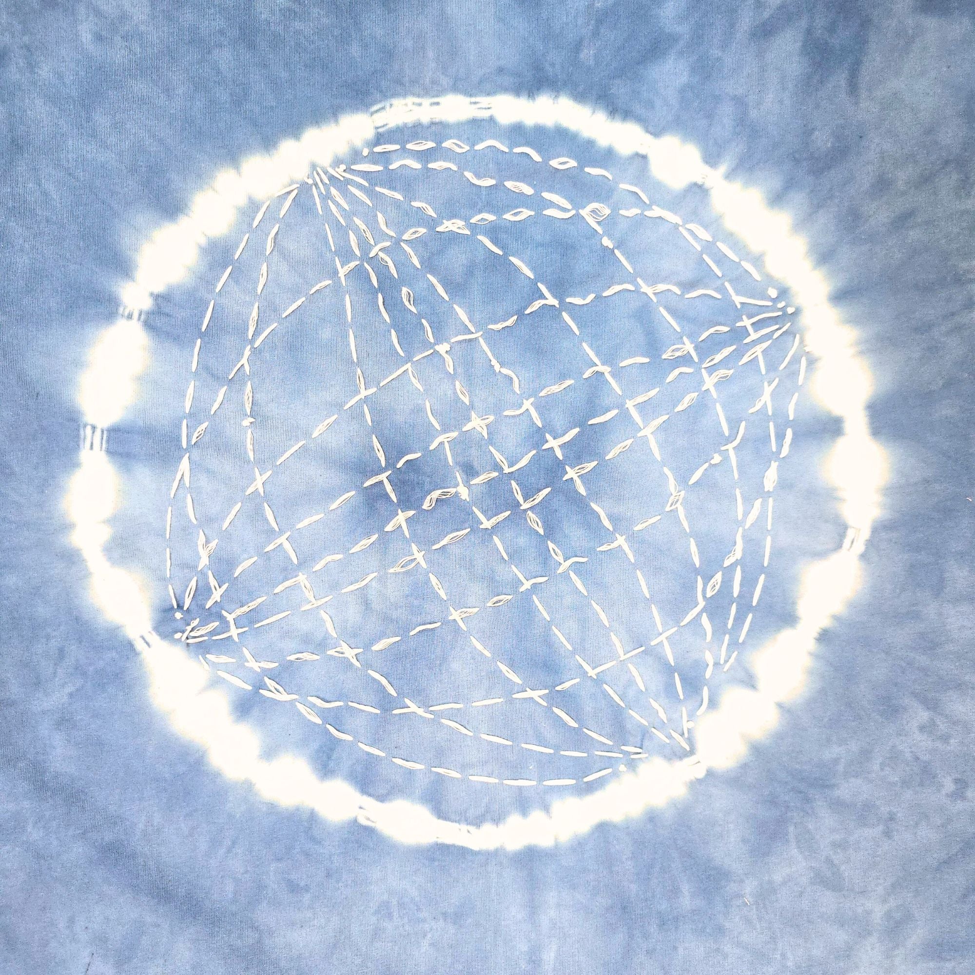 Earth Sun light tie dyed oversize Crew tee Ocean