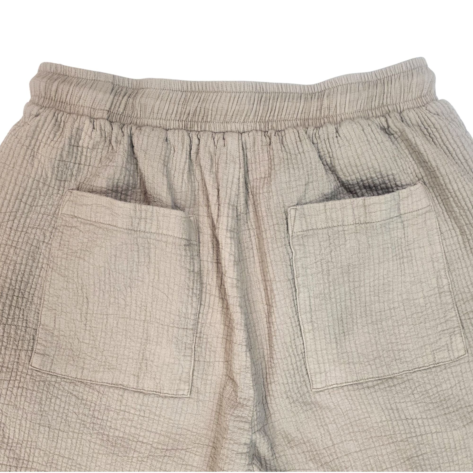 Cai's relaxed quilted Barrel Pants Mocha color