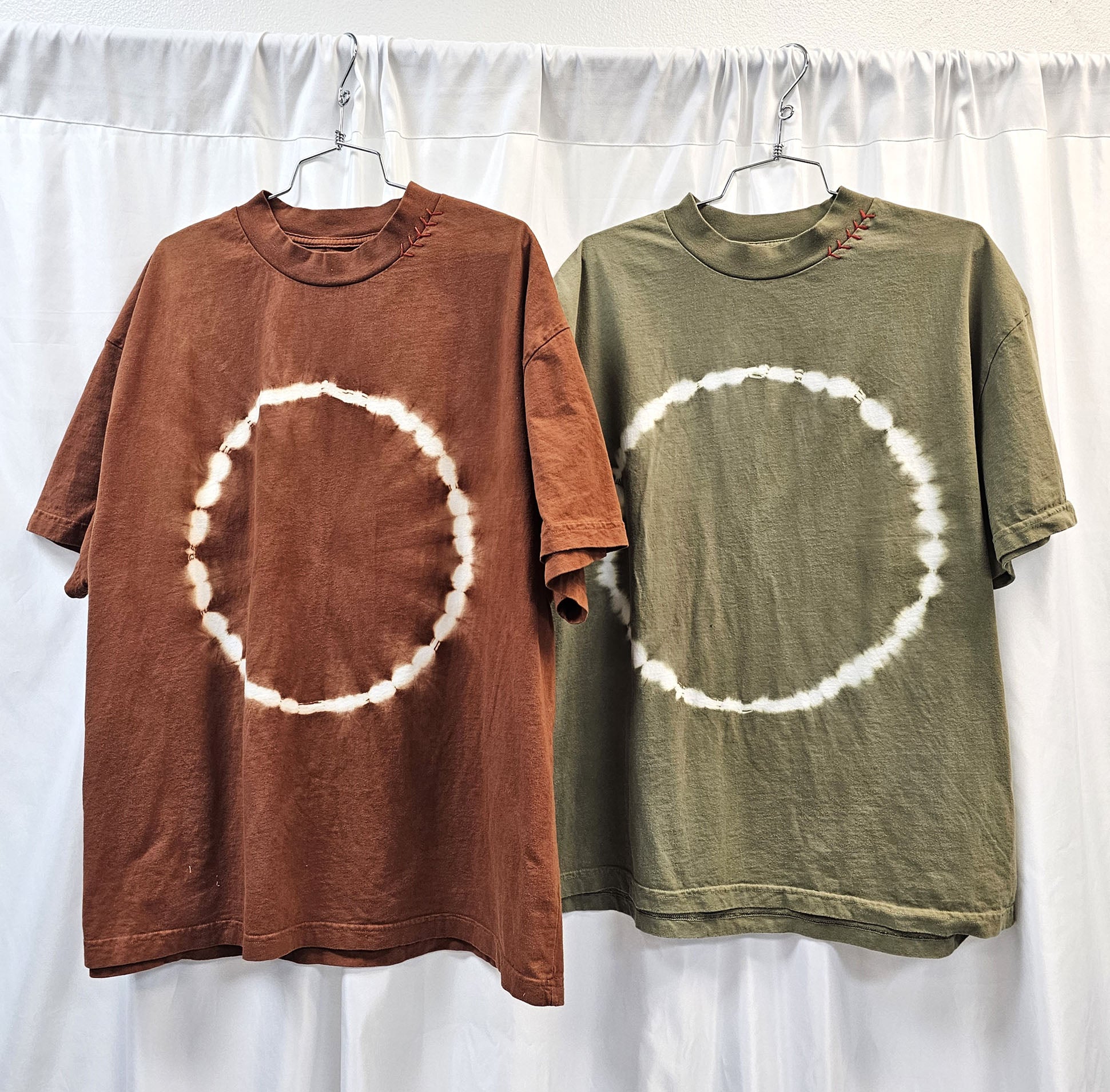 Kevin's Sun light tie dyed oversize Crew tee Olive