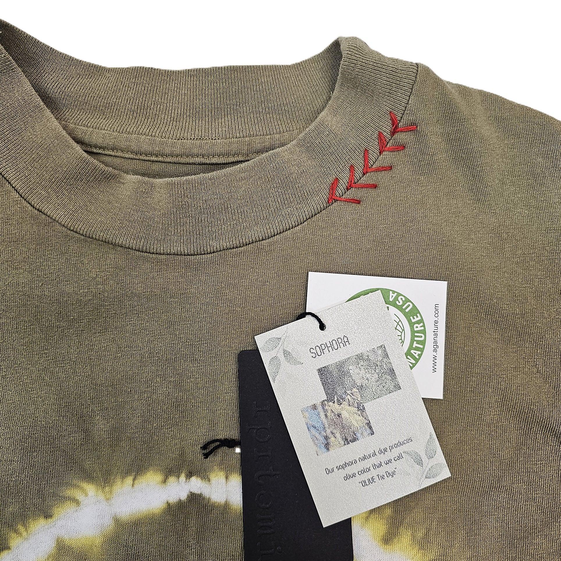 Kevin's Sun light tie dyed oversize Crew tee Olive