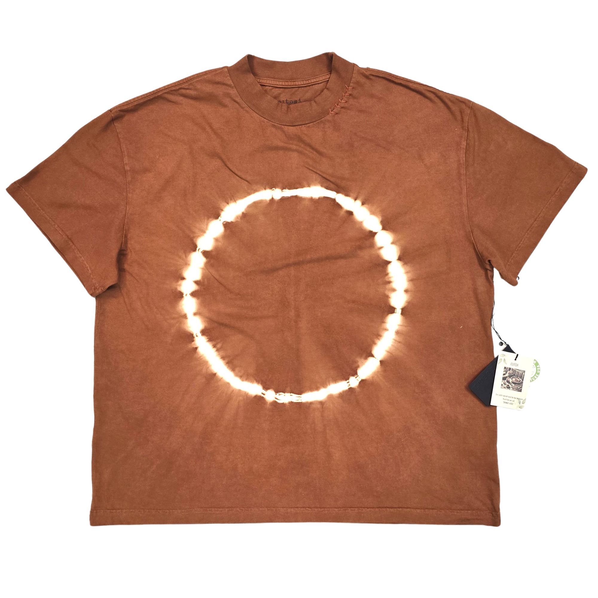 Kevin's Sun light tie dyed oversize Crew tee Orange wood