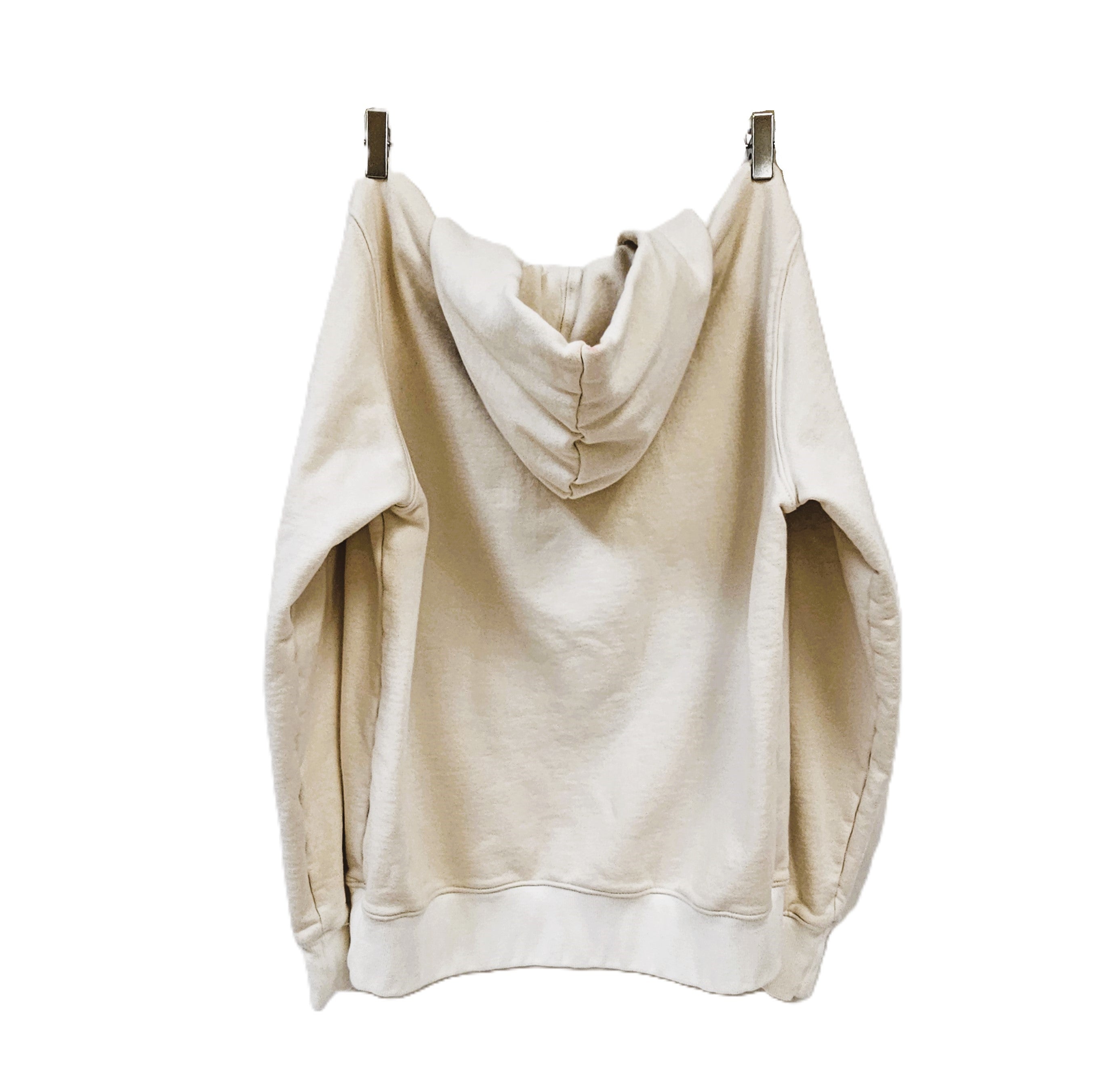 Ariel's double Pocket mock neck Hoodie Undyed Ecru