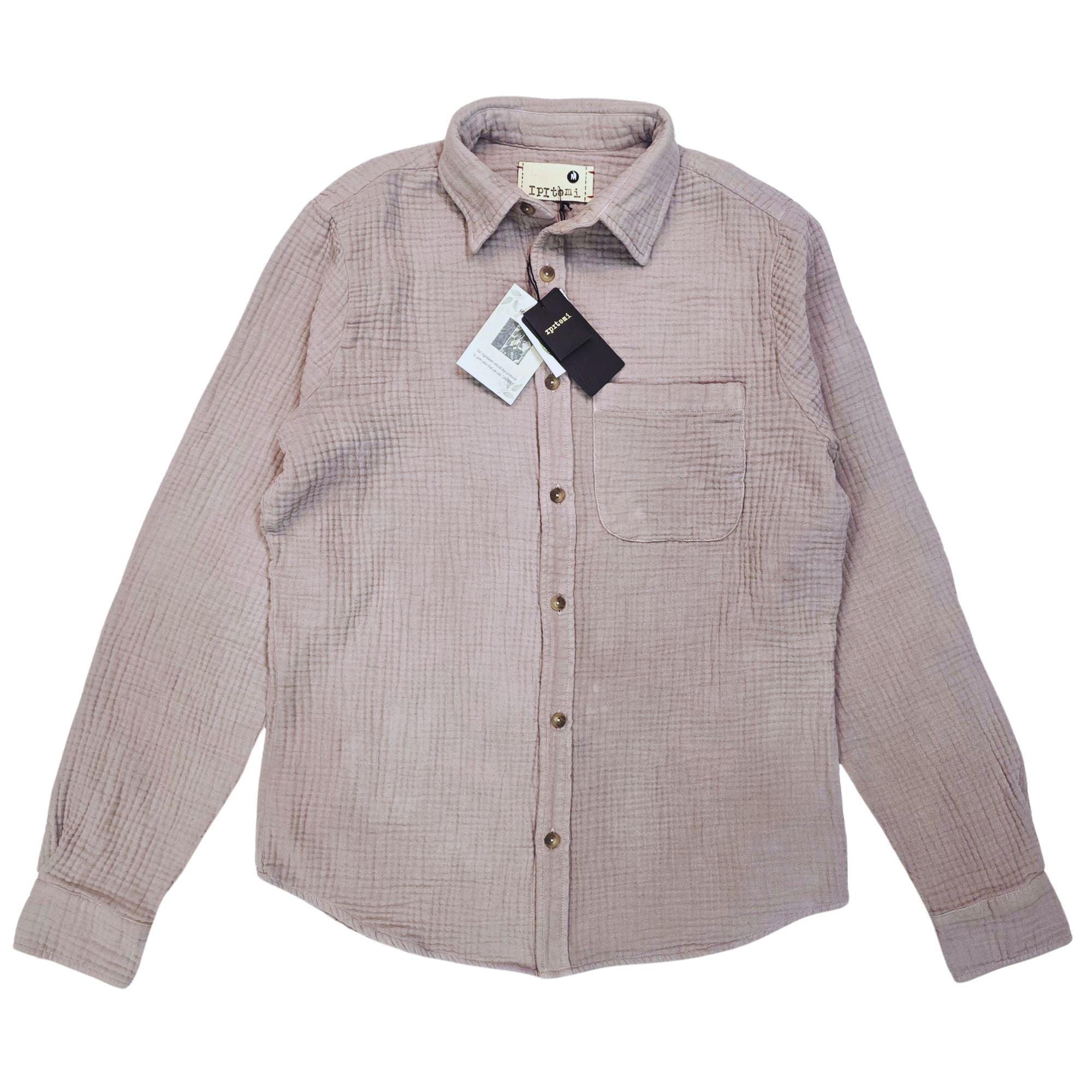 Jared's triple waffle gauze button down shirts Myrobalan Natural Dye