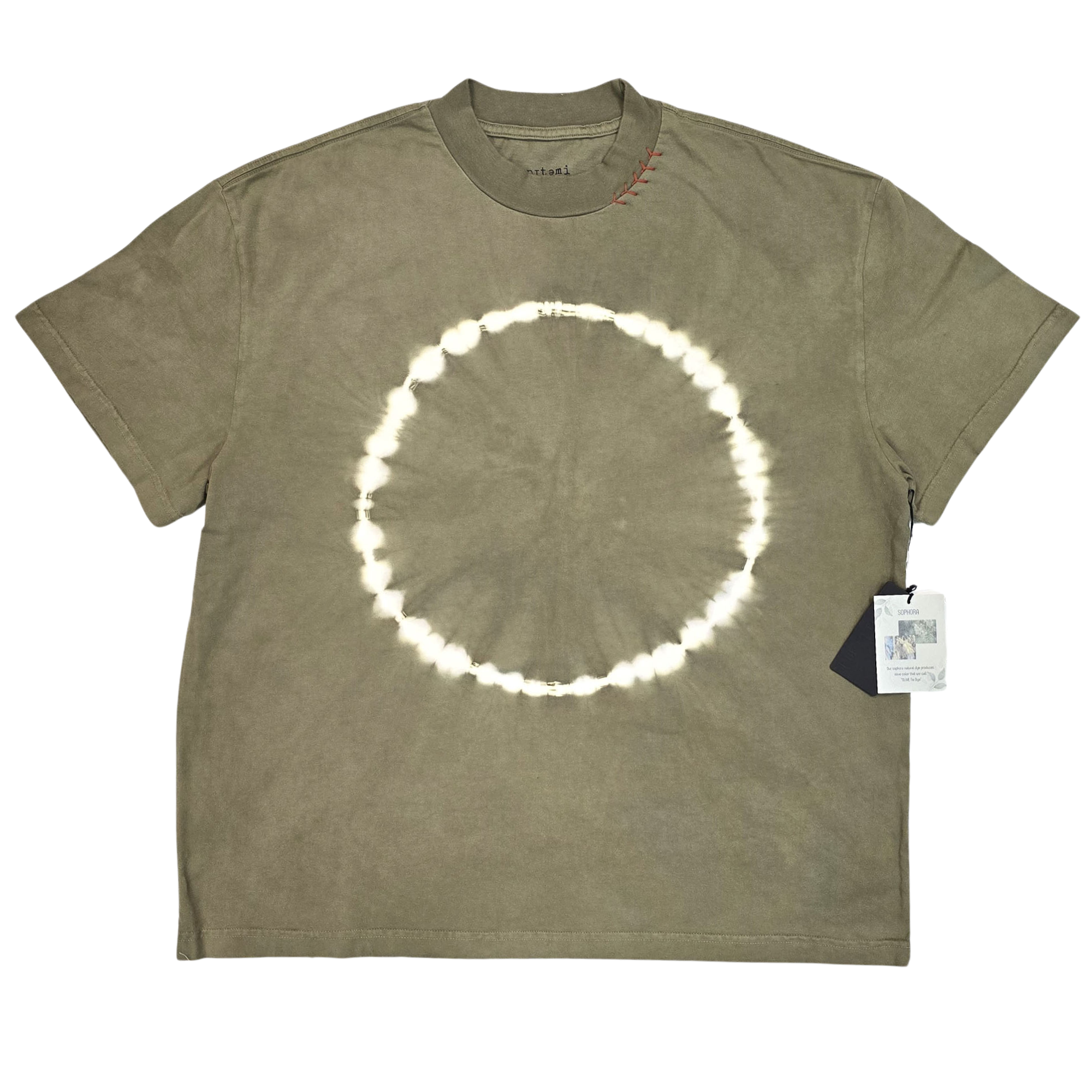 Kevin's Sun light tie dyed oversize Crew tee Olive